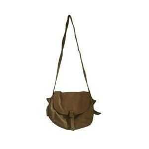 Oliver Bonas Womens Tan Genuine Leather Soft Crossbody Bag Tied Knot